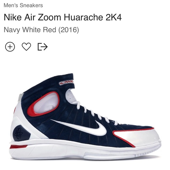 AV Nike Air Zoom Huarache 2K4 Navy White Red - Picture 1 of 7